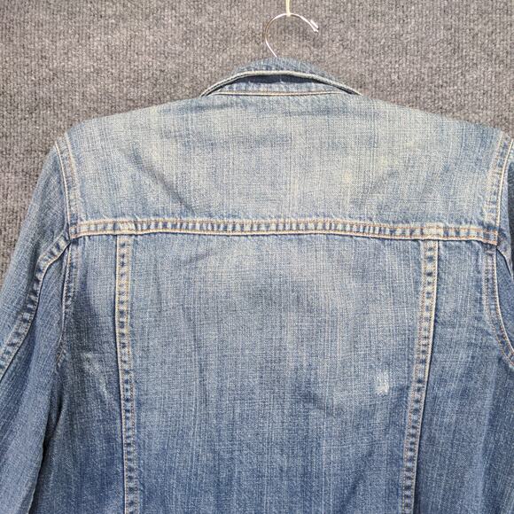 J. Crew Denim Jacket Size M Blue Denim Full Zip Front Pockets 100% Cotton - Picture 8 of 10